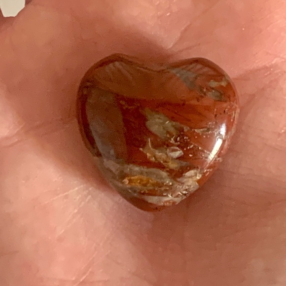 Heart Shaped Rare Brecciated Red Jasper / Poppy Jasper Meditation Palm Stone - Picture 3 of 4